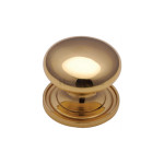 M Marcus Heritage Brass Round Design Victorian Cupboard Knob 25mm 